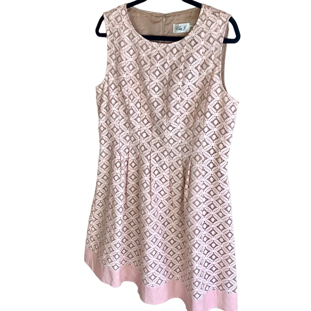 Eliza J Lace Cutout Fit And Flare Dress Pockets Blush Pink - Picture 4 of 14